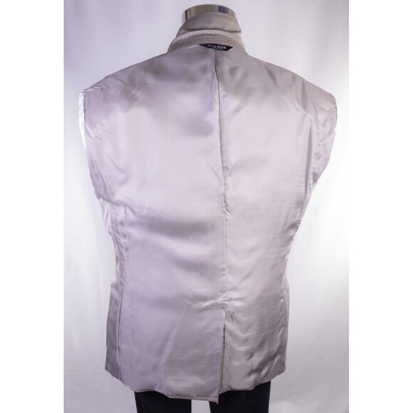 Jos. A. Bank Suit Coat Jacket Blazer Sz 44R Solid Beige Wool Two Button EUC - Picture 12 of 13